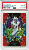 Amon-Ra St Brown RC 2021 Panini Select Concourse Red Disco Rookie SP 40/49 PSA 8