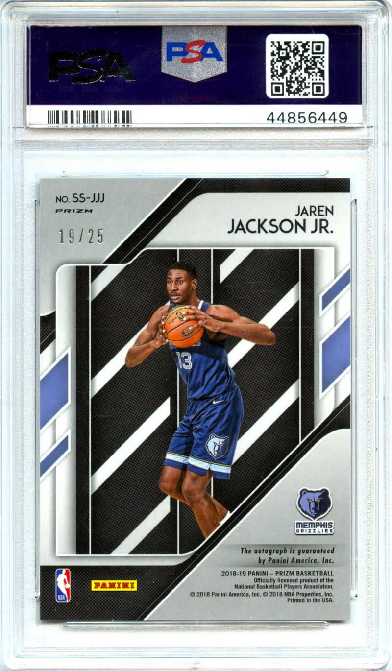 Jaren Jackson Jr RC 2018-19 Panini Prizm Mojo Sensational Signatures Rookie Auto SP 19/25 PSA 9-2