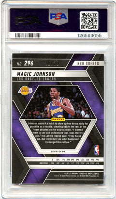 Magic Johnson 2024 Panini Mosaic Cherry Blossom Choice SP 18/20 PSA 9-2