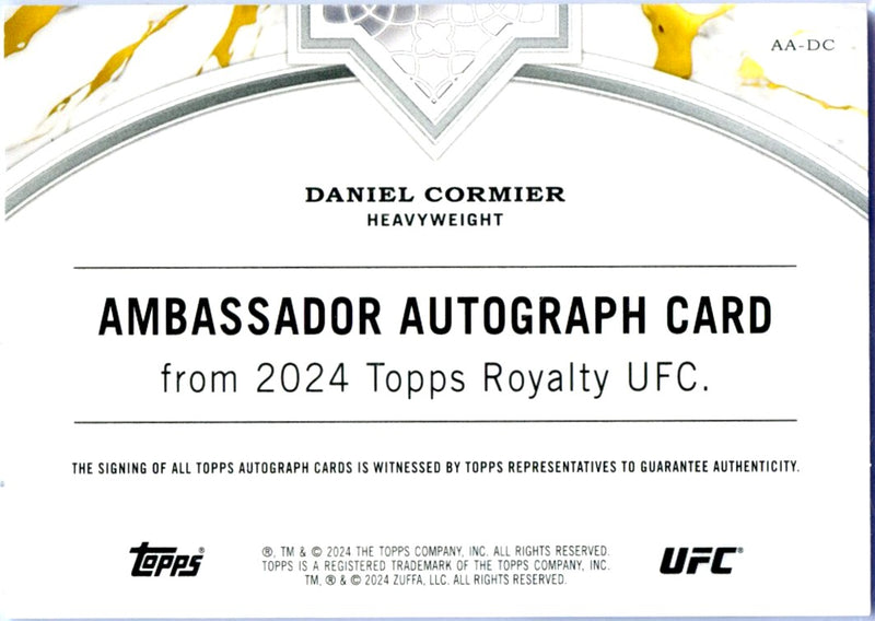 Daniel Cormier 2024 Topps Royalty UFC Blue Ambassador Auto SP 7/25-2