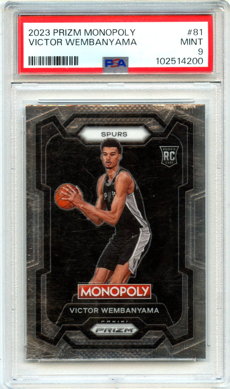 Victor Wembanyama RC 2023-24 Panini Prizm Monopoly Rookie #81 PSA 9-1