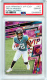 Travis Hunter RC 2025 Panini National Gold Pack Purple Ice Rookie SP 23/50 PSA 10