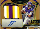 JJ Mccarthy RC 2024 Panini Select Bronze Rookie Patch Auto SP 32/49