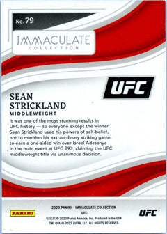 Sean Strickland 2023 Immaculate UFC Emerald Green SP 1/5-2