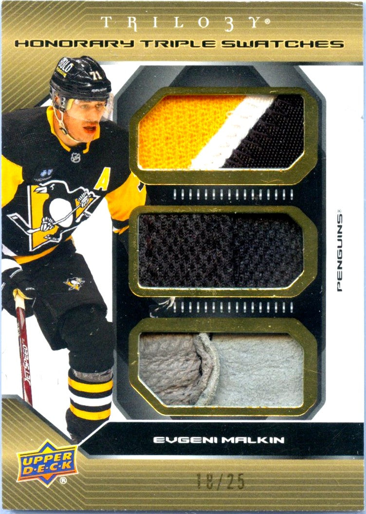 Evgeni Malkin 2023 UD Trilogy Honorary Triple Game Used Patch SP 18/25-1