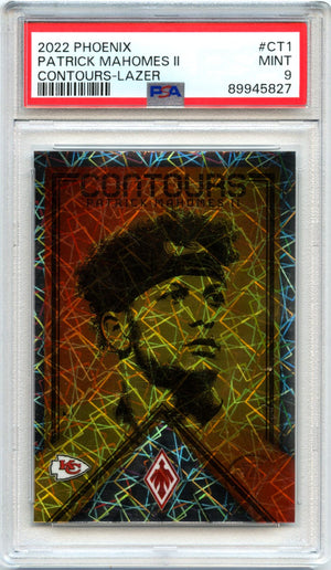 Patrick Mahomes II 2022 Panini Phoenix Lazer Contours PSA 9