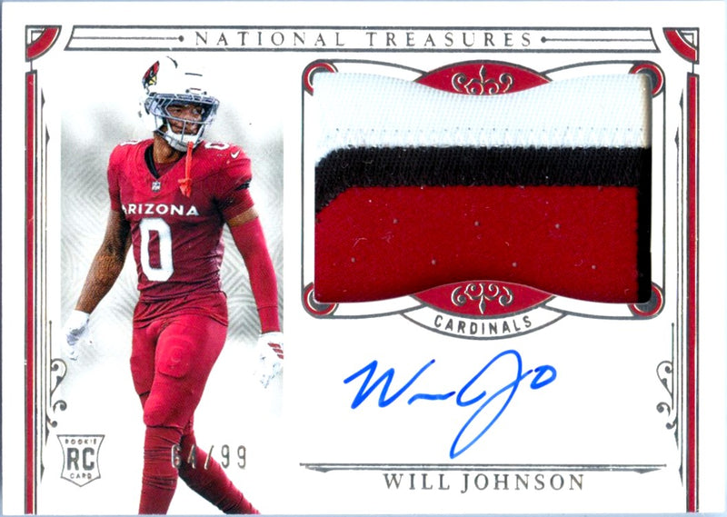 Will Johnson RC 2025 National Treasures Rookie Patch Auto SP 64/99-1