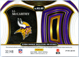 JJ Mccarthy RC 2024 Panini Select Bronze Rookie Patch Auto SP 32/49