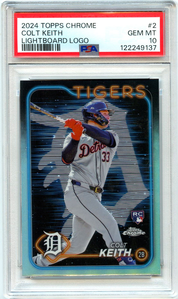 Product Colt Keith RC 3035 Topps Chrome Lightboard Logo Rookie SSP #2 PSA 10 Link