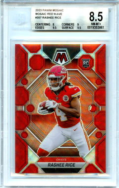 Rashee Rice RC 2023 Panini Mosaic Red Wave Rookie SP 6/6 BGS 8.5-1