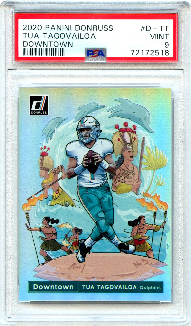 Tua Tagovailoa RC 2020 Donruss Downtown! Rookie SSP PSA 9-1