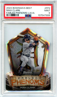 Max Clark 2024 Bowman's Best Lava Refractor Fabled Phenoms SP 6/50 PSA 9-1