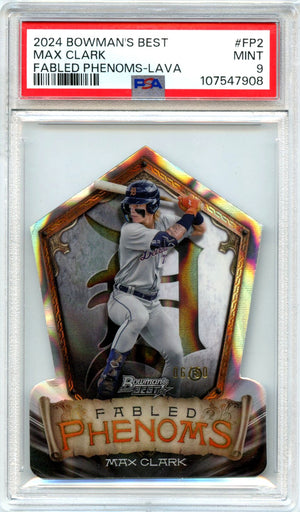 Max Clark 2024 Bowman's Best Lava Refractor Fabled Phenoms SP 6/50 PSA 9