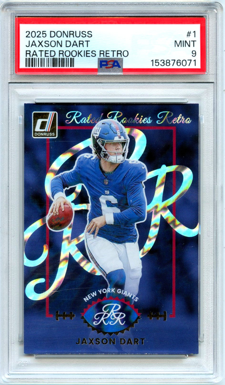 Jaxson Dart RC 2025 Donruss Retro Rated Rookie #1 PSA 9