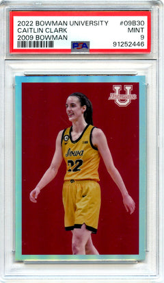 Caitlin Clark RC 2022-23 Bowmnan U Best 2009 Throwback Rookie PSA 9-1