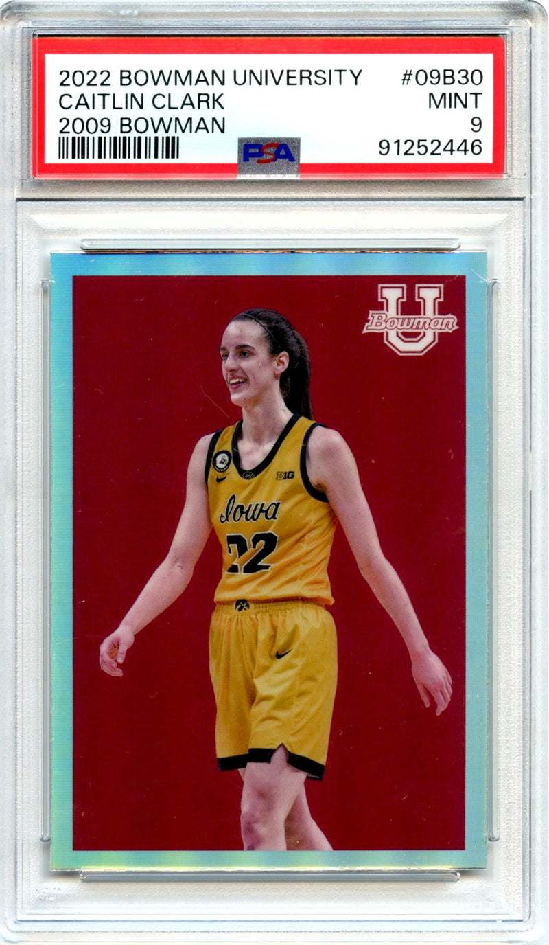 Caitlin Clark RC 2022-23 Bowmnan U Best 2009 Throwback Rookie PSA 9-1