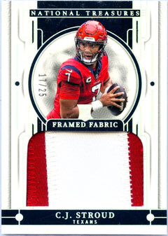 Cj Stroud 2025 National Treasures Holo Silver Framed Fabric Patch SP 17/25-1