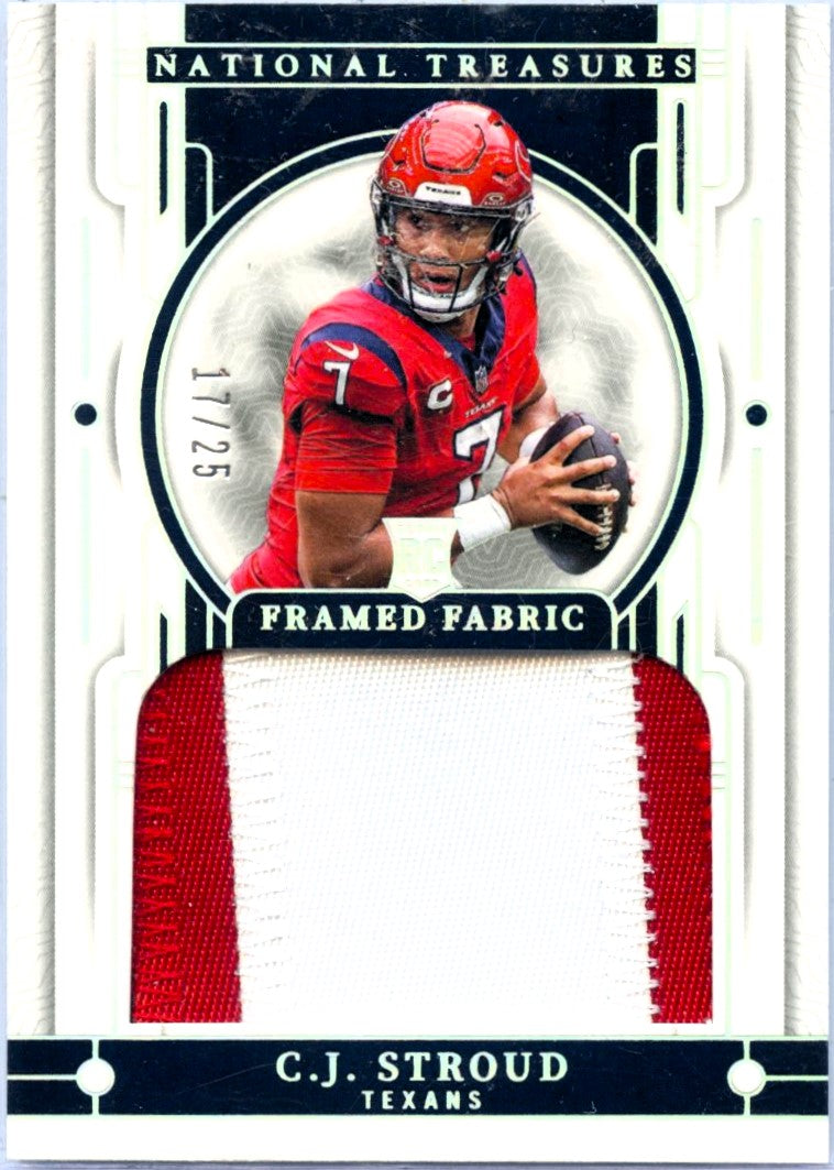 Cj Stroud 2025 National Treasures Holo Silver Framed Fabric Patch SP 17/25-1
