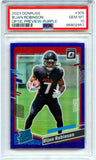Bijan Robinson RC 2023 Donruss Optic Preview Purple Rated Rookie SP 45/50 PSA 10