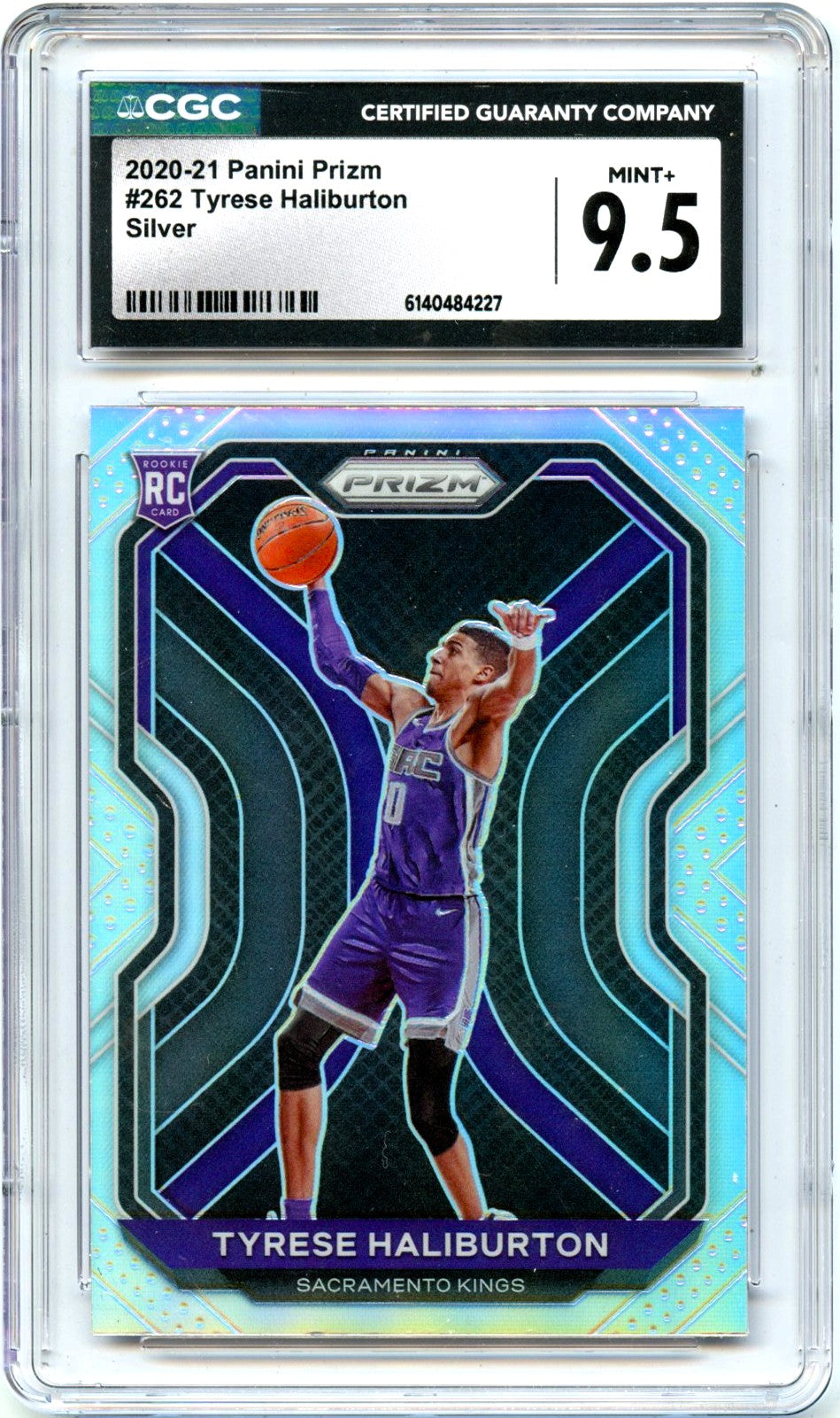 Tyrese Haliburton RC 2020-21 Panini Prizm Silver Rookie #262 CGC 9.5