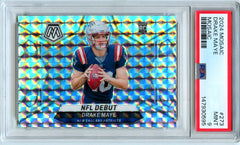 Drake Maye RC 2024 Panini Mosaic Silver Mosaic NFL Debut Rookie #273 PSA 9-1