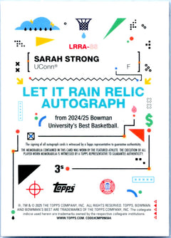 Sarah Strong RC 2024 Bowman U Best Gold Geometric Let It Rain Rookie Patch Auto SP 43/50-2
