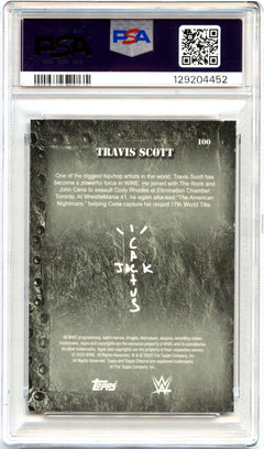 Travis Scott 2025 Topps Chrome X Cactus Jack WWE #100 PSA 10-2
