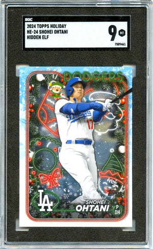 Shohei Ohtani 2024 Topps Holiday Hidden Elf SSP SGC 9