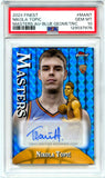 Nikola Topic RC 2024-25 Topps Finest Blue Geometric Masters Rookie Auto SP 97/99 PSA 10