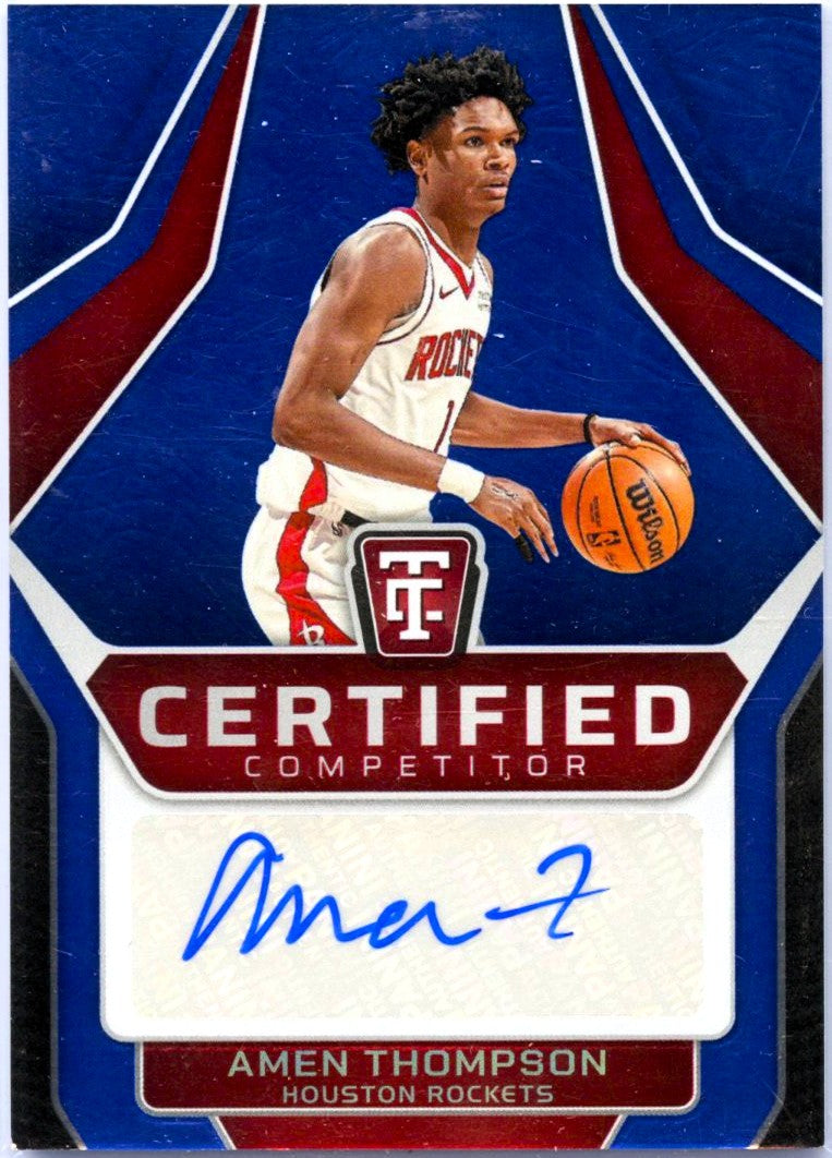 Amen Thompson 2024-25 Panini Totally Certified Blue Competitor Auto SP 25/35