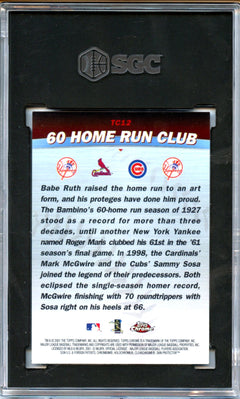 Maris Mcgwire Sosa Ruth 2001 Topps Chrome 60 Home Run Club Combo SGC 9-2
