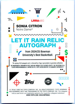 Sonia Citron RC 2024 Bowman U Best Geometric Let It Rain Rookie Patch Auto-2
