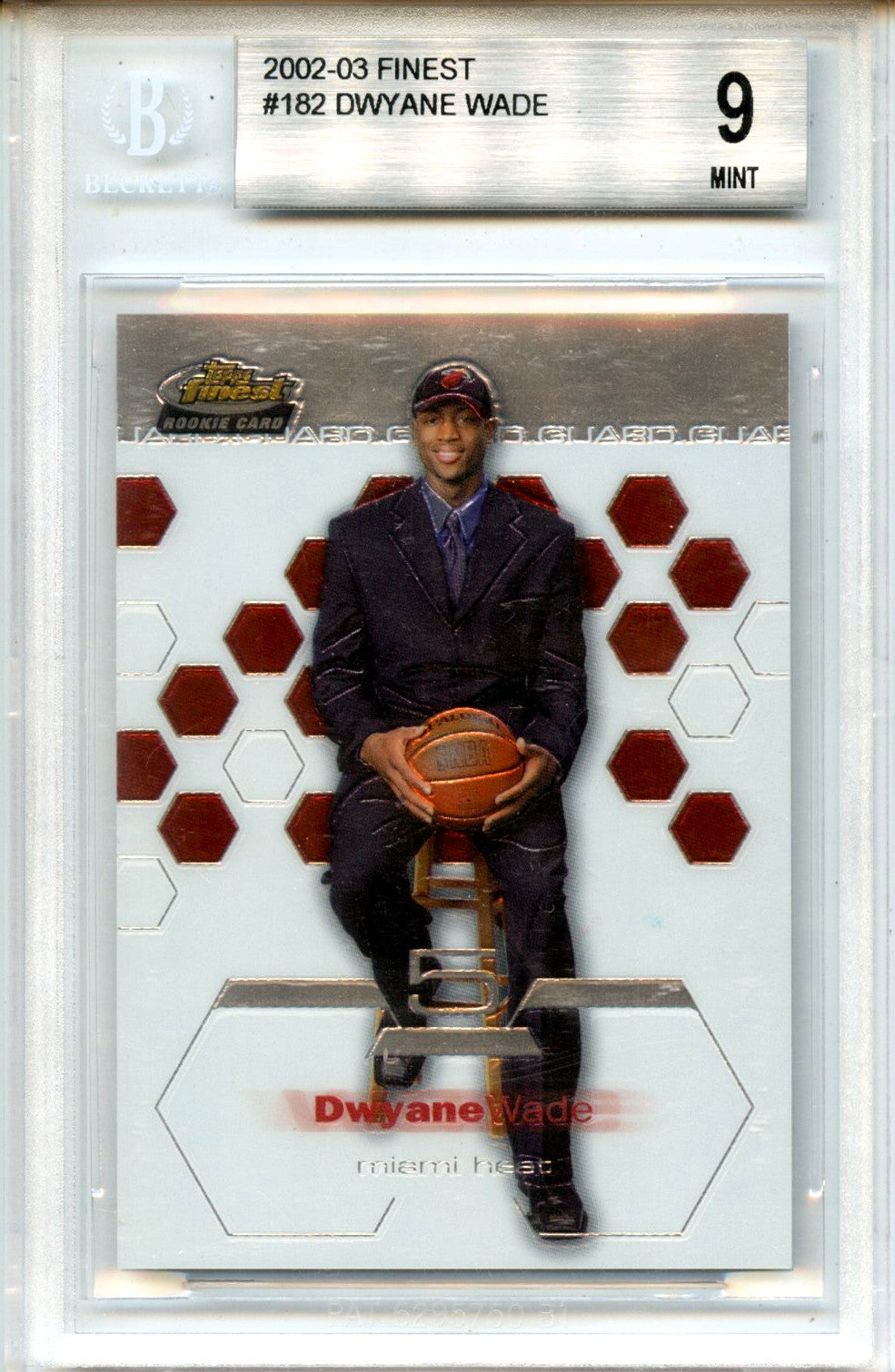 Dwayne Wade RC 2003-04 Topps Finest Rookie #182 BGS 9