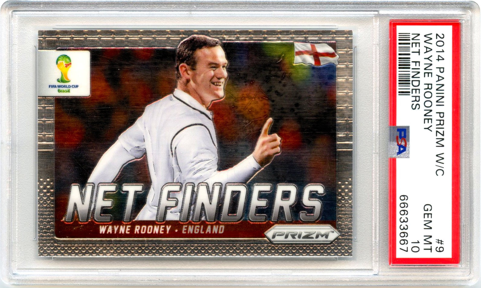 Wayne Rooney 2014 Panini Prizm World Cup Net Finders #9 PSA 10