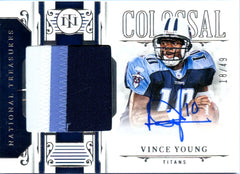 Vince Young 2025 National Treasures Colossal Patch Auto SP 18/49-1