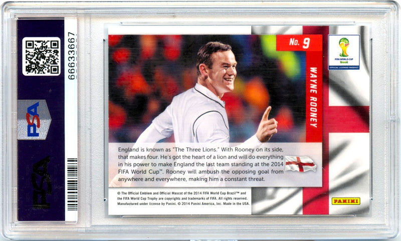 Wayne Rooney 2014 Panini Prizm World Cup Net Finders #9 PSA 10-2
