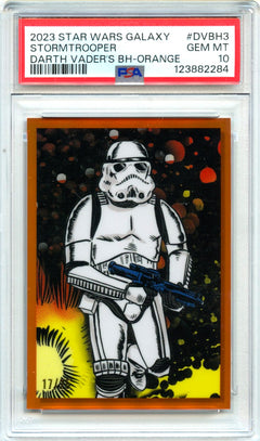 Stormtrooper 2023 Topps Star Wars Galaxy Orange Darth Vader's Bounty Hunter SP 17/25 PSA 10-1