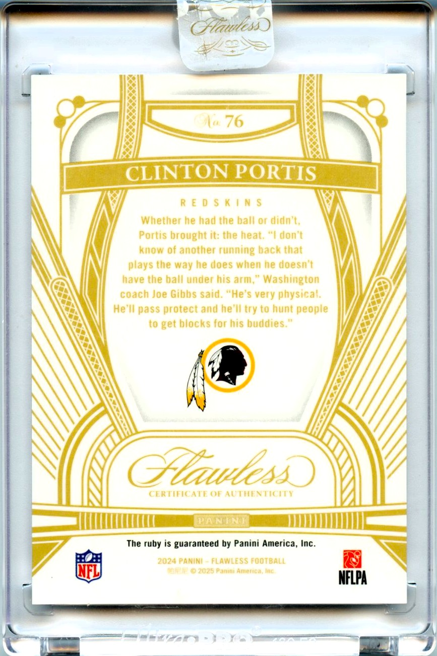 Clinton Portis 2024 Flawless Red Legends Diamond SP 2/20-2