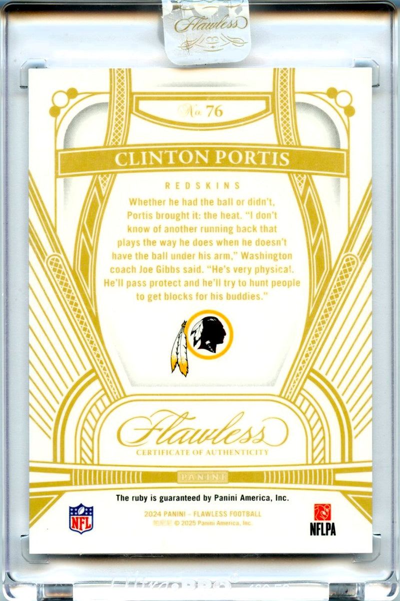 Clinton Portis 2024 Flawless Red Legends Diamond SP 2/20-2