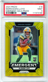 Marshawn Lloyd RC 2024 Panini Prizm Gold Emergent Rookie 4/10 PSA 9