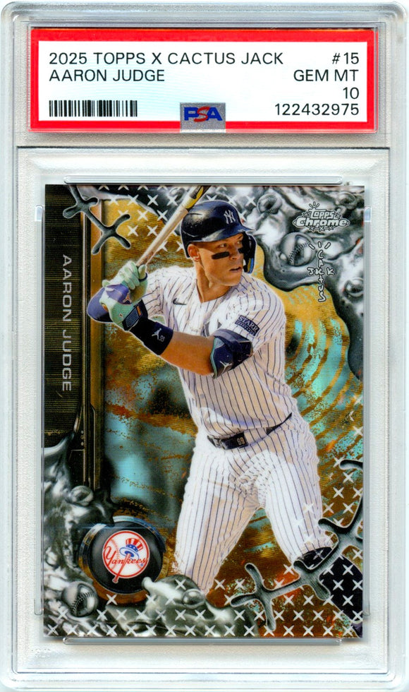 Product Aaron Judge 2025 Topps Chrome Cactus Jack #15 PSA 10 Link