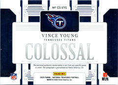 Vince Young 2025 National Treasures Colossal Patch Auto SP 18/49-2