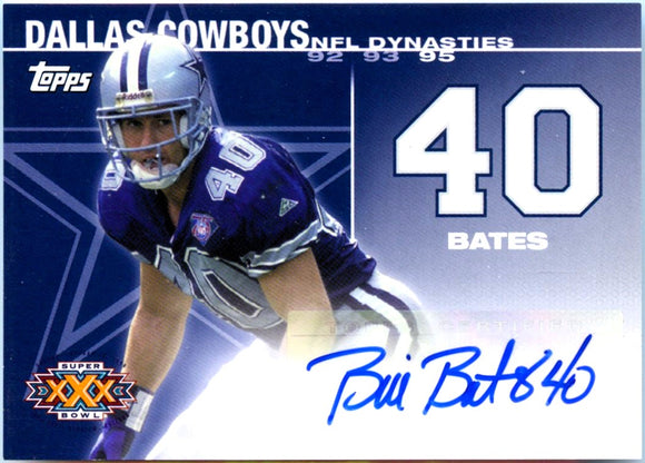 Product Bill Bates 2008 Topps NFL Dynasties Tribute Auto SP 303/500 Link