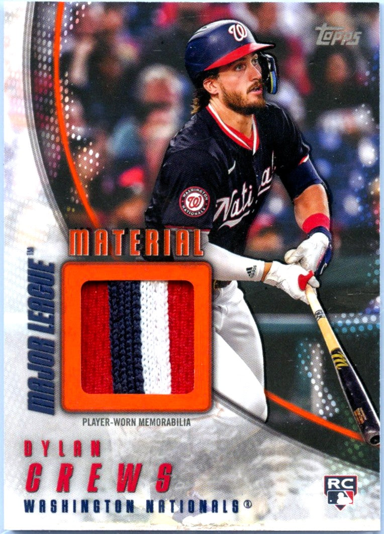 Dylan Crews RC 2025 Topps Major League Material Orange Rookie Patch SP 17/25