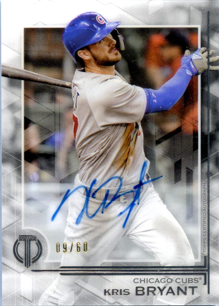 Kris Bryant 2019 Topps Tribute On Card Auto SP 9/60-1