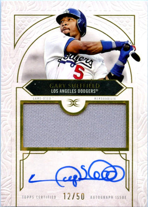 Gary Sheffield 2025 Topps Definitive Collection Game Used Patch Auto SP 12/50