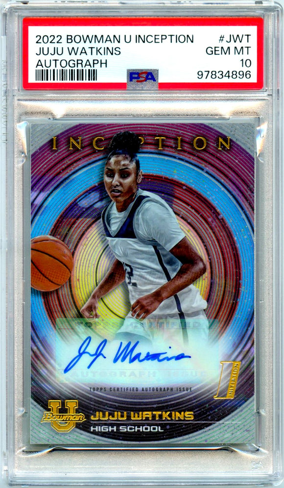Product Juju Watkins RC 2022-23 Bowman U Inception Rookie Auto PSA 10 Link