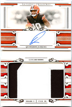 Quinshon Judkins RC 2025 National Treasures Booklet Prime Rookie Patch Auto SP 4/99-1