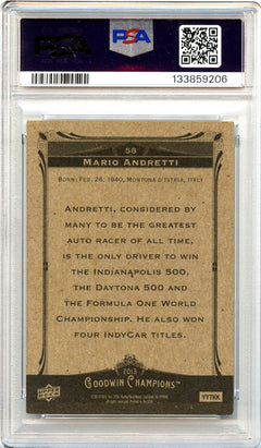 Mario Andretti 2013 Upper Deck Goodwin Champions In Person Auto PSA Authentic-2