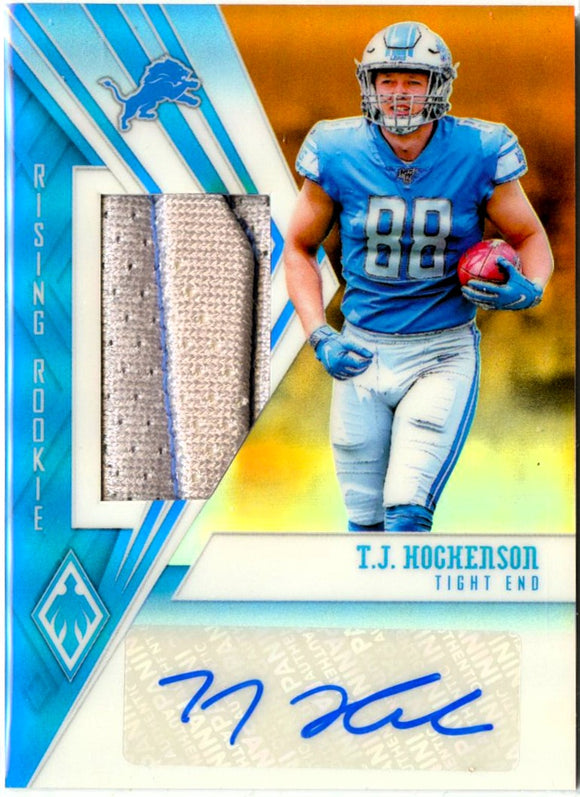 Product Tj Hockenson 2019 Panini Phoenix Orange Rising Rookie Patch Auto SP 55/75 Link